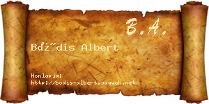 Bódis Albert névjegykártya