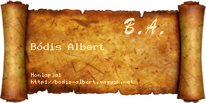 Bódis Albert névjegykártya