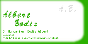 albert bodis business card