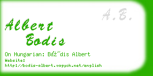 albert bodis business card